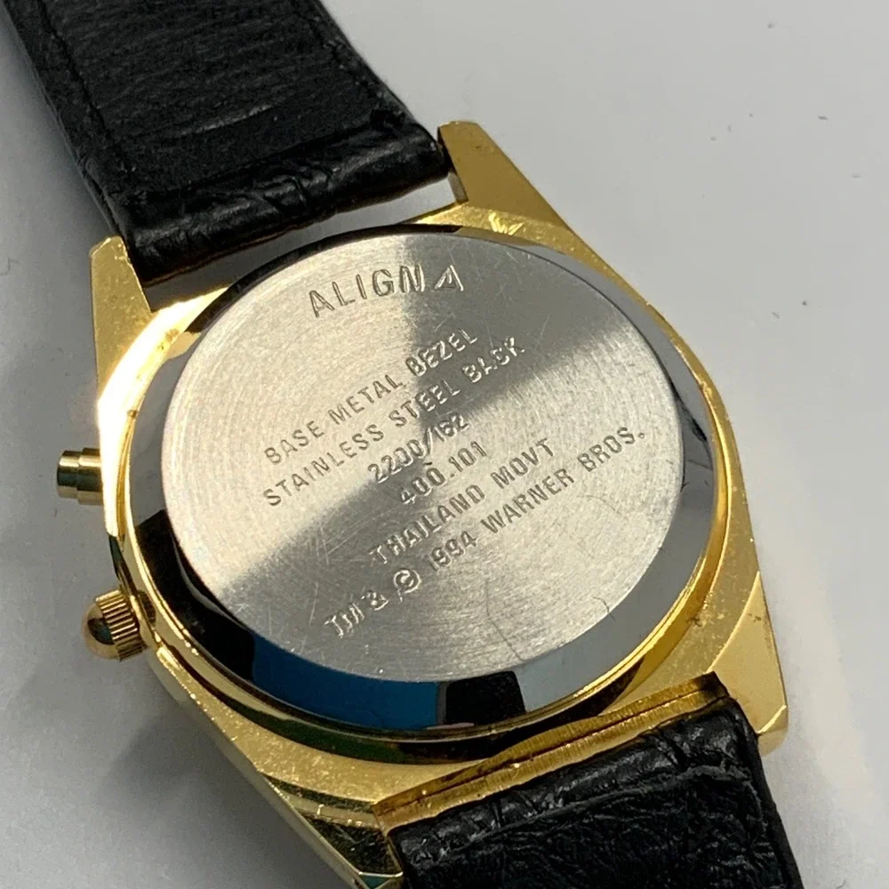 Vintage 1994 Armitron Marvin the Martian Musical Quartz Watch Gold Tone 2200/162